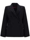 Max Mara Tailored Virgin Wool Blazer In Blue