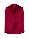 Max Mara Ruby Envers Satin Msearca Double-breasted Blazer In Black