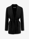 Max Mara Women Black Canvas Talento Belted Blazer In Black