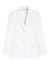 Max Mara Studio Yuppy Single-breasted Long-sleeved Blazer In White