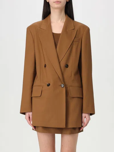 Max Mara Blazer Woman Leather In Brown
