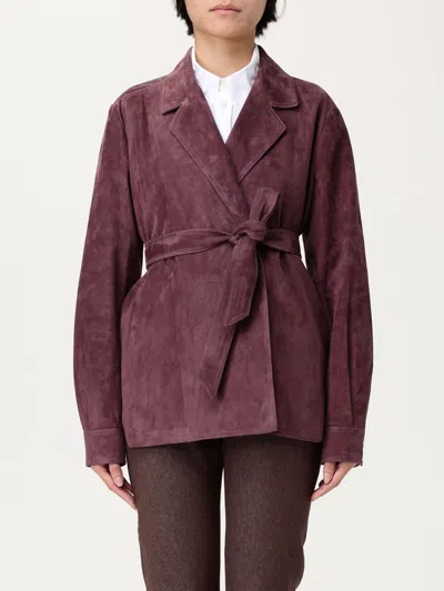Max Mara Blazer Woman Lilac In Brown