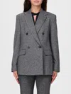 Max Mara Studio Double-breasted Blazer In Jersey In Gray