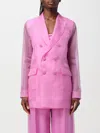 Max Mara Negrar Double Breatesd Jacket In Pink