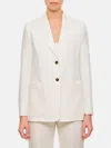 Max Mara Dimitri Single-breasted Linen Blazer In White