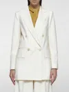 Max Mara Women Elegia Double-breasted Wool Blazer In White