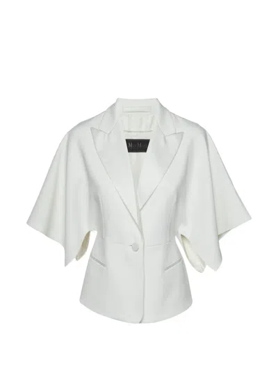 Pre-owned Max Mara Blazer-style Split-sleeves Cape In White