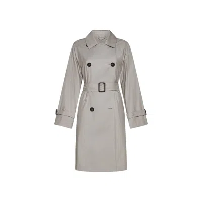 Max Mara Blend Cotton Trench Coat In Gray