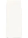 Max Mara Mid-calf Viscose Blend Skirt With Design In White