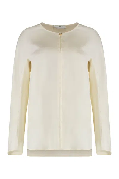 Max Mara Blouse In Silk Crêpe From China In Neutral