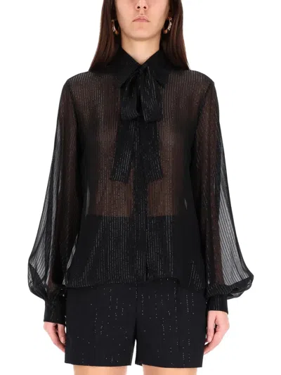 Max Mara Blouse With Bow In Black