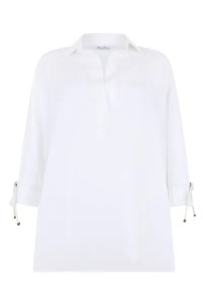 Max Mara Blouse With Decorative Ties In White