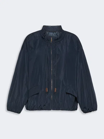 Max Mara Blouson Bomber En Taffetas Déperlant In Blue