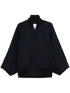 Max Mara Zenone Cashmere Cape Bomber Jacket In Blue