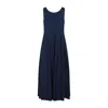 Max Mara Blue Cotton Poplin Moira Ss Long Dress In Blue
