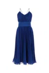 Max Mara Crepe Clarino Dress Spaghetti Straps In Blue