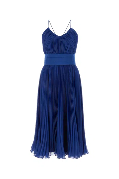 MAX MARA BLUE CREPE CLARINO DRESS