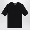 Max Mara Blue Crew Neck Sweater In Wool Women In Black