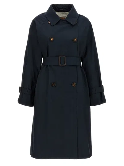Max Mara Blue Ctrench Trench Coat