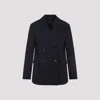 Max Mara Blue Double-breasted Blazer In Black