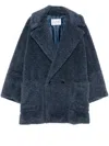 MAX MARA BLUE DOUBLE-BREASTED COAT