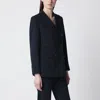 Max Mara Blue Double-breasted Wool Jacket In Black
