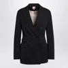 Max Mara Blue Doublebreasted Wool Jacket In Black