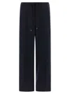Max Mara Wool Drawstring Trousers In Blue