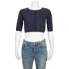 Max Mara Orlanda Cropped Cotton Cardigan In Blue