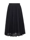 Max Mara Blue Lace Leandro Pleated Midi Skirt