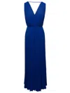 Max Mara Blue Pleated Sleeveless Jumpsuit In Loose Fabric Woman In Blue