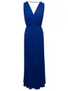 Max Mara Blue Pleated Sleeveless Jumpsuit In Loose Fabric Woman In Multicolor