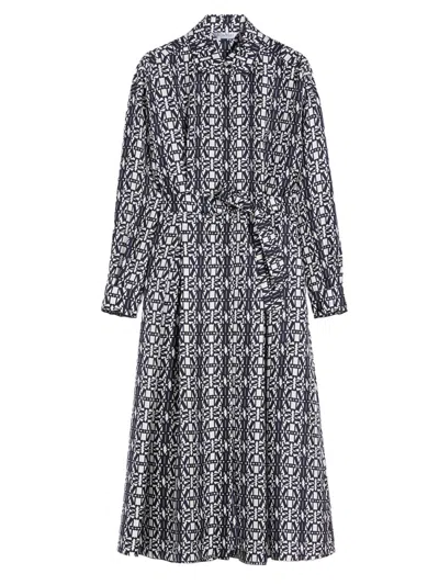 MAX MARA BLUE PRINTED SHIRT DRESS