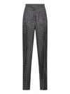 Max Mara Blue Printed Twill Fauna Straight Trousers