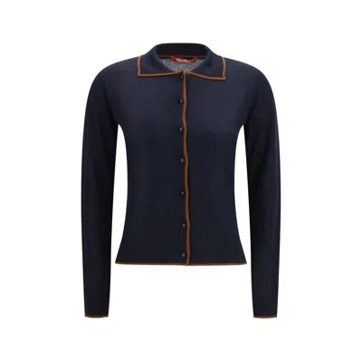 Max Mara Blue Silk Cardigan
