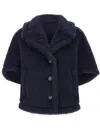 Max Mara Blue Silk Wool Coat In Blue