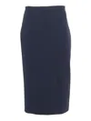 Max Mara High Waist Midi Skirt In Blue