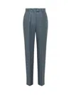 Max Mara Blue Straight Flat Front Pants In Blue