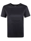 Max Mara Blue T-shirt With Subtle Logo In Black