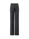 Max Mara Blue Tailored Stripes Flat Front Pants In Blue