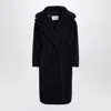 Max Mara Blue Teddy Bear Icon Coat In Alpaca And Wool In Black