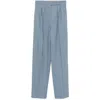 Max Mara Perfect High Waist Wide Leg Trousers In Blue