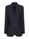 Max Mara Blue Virgin Wool Canvas Nice Blazer