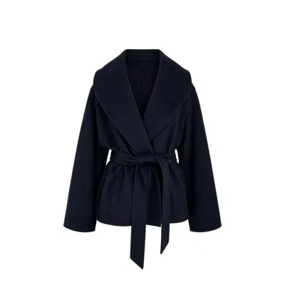 Max Mara Blue Virgin Wool Coat
