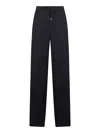 Max Mara Blue Wool Canvas Berard Trousers In Black