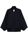 Max Mara Zenone Cashmere Cape Bomber Jacket In Blue
