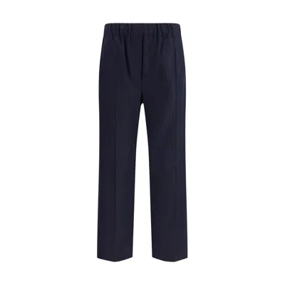 MAX MARA BLUE WOOL CASUAL PANTS