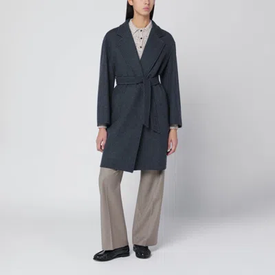 MAX MARA MAX MARA BLUE WOOL COAT WITH DENIM EFFECT