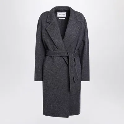 MAX MARA BLUE WOOL COAT WITH DENIM EFFECT