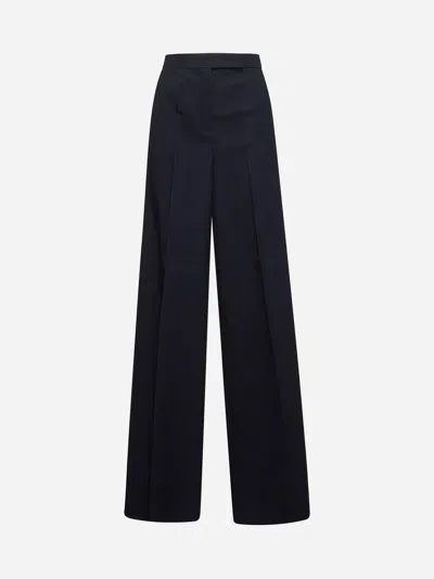 MAX MARA BLUE WOOL CORDONET OSOL TROUSERS